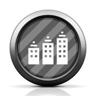 Apartment Building icon on a round button - Elite Series