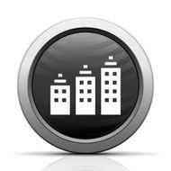 Apartment Building icon on a round button - Elect Series