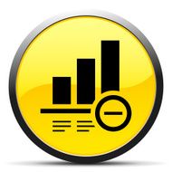 Bar Graph icon on a round button - Curve Series N16