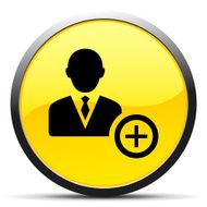 Businessman icon on a round button - Curve Series N14