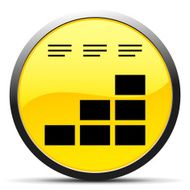 Bar Graph icon on a round button - Curve Series N17