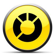 Donut Chart icon on a round button - Curve Series N4