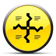 Flowchart icon on a round button - Curve Series N9