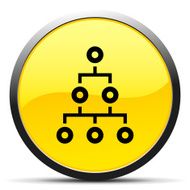 Organization Chart icon on a round button - Curve Series N4