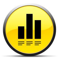 Bar Graph icon on a round button - Curve Series N18