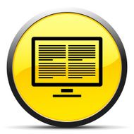 Computer Monitor icon on a round button - Curve Series