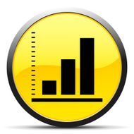 Bar Graph icon on a round button - Curve Series N19