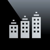 Apartment Building icon on a black background - Core Series