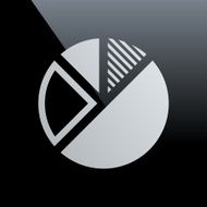 Pie Chart icon on a black background - Core Series N6