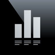 Bar Graph icon on a black background - Core Series N18