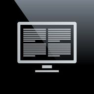 Computer Monitor icon on a black background - Core Series