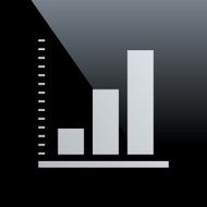 Bar Graph icon on a black background - Core Series N19