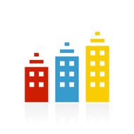 Apartment Building icon on a white background - Color Series