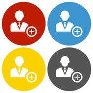 Businessman icon on circle buttons - Circle Series N14