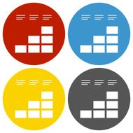 Bar Graph icon on circle buttons - Circle Series N17