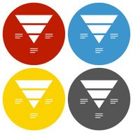 Pyramid icon on circle buttons - Circle Series N10