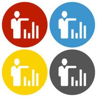 Businessman icon on circle buttons - Circle Series N15