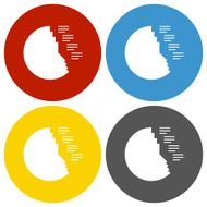 Coxcomb Chart icon on circle buttons - Circle Series N4