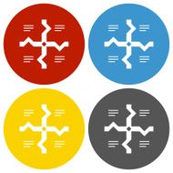 Flowchart icon on circle buttons - Circle Series N9
