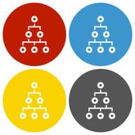 Organization Chart icon on circle buttons - Circle Series N4