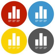 Bar Graph icon on circle buttons - Circle Series N18