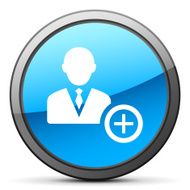 Businessman icon on a round button - Bright Series N13