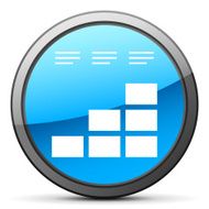 Bar Graph icon on a round button - Bright Series N16