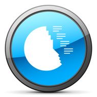Coxcomb Chart icon on a round button - Bright Series N4