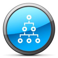 Organization Chart icon on a round button - Bright Series N4