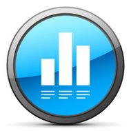 Bar Graph icon on a round button - Bright Series N17