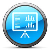 Projection Screen icon on a round button - Bright Series N4