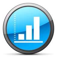 Bar Graph icon on a round button - Bright Series N18