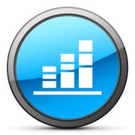 Bar Graph icon on a round button - Bright Series N19