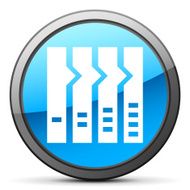 Flowchart icon on a round button - Bright Series N11