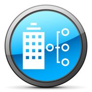 Office Building icon on a round button - Bright Series N2