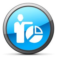 Businessman icon on a round button - Bright Series N19