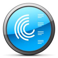 Radial Chart icon on a round button - Bright Series