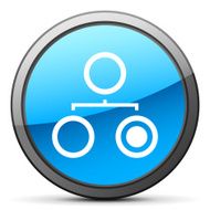 Organization Chart icon on a round button - Bright Series N5