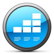 Bar Graph icon on a round button - Bright Series N21