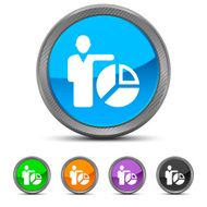 Businessman icon on circle buttons - Circled Series N19