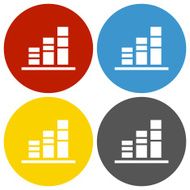Bar Graph icon on circle buttons - Circle Series N20