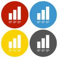Bar Graph icon on circle buttons - Circle Series N21