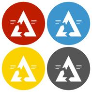 Chevron Chart icon on circle buttons - Circle Series N11