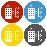 Office Building icon on circle buttons - Circle Series N2
