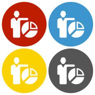 Businessman icon on circle buttons - Circle Series N20