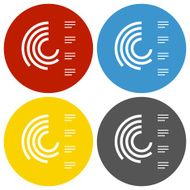 Radial Bar Chart icon on circle buttons - Circle Series