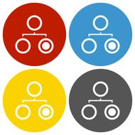 Organization Chart icon on circle buttons - Circle Series N5