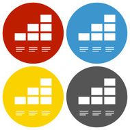 Bar Graph icon on circle buttons - Circle Series N22