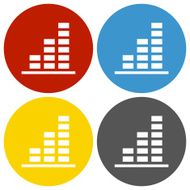 Bar Graph icon on circle buttons - Circle Series N23