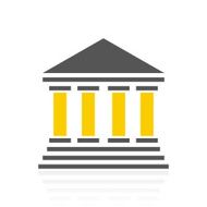 Bank icon on a white background - Color Series N9